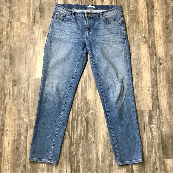 Eileen Fisher Classic Straight Leg Distressed Denim Jeans Size 6, runs large - Picture 14 of 14